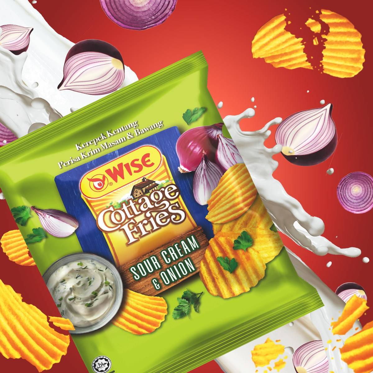 Wise Cottage Fries Sour Cream & Onion 60g [0922]