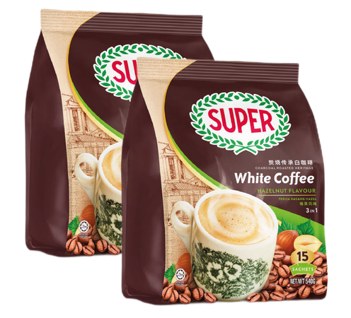 Super White Coffee Roasted Hazelnut 2x15'sx36g