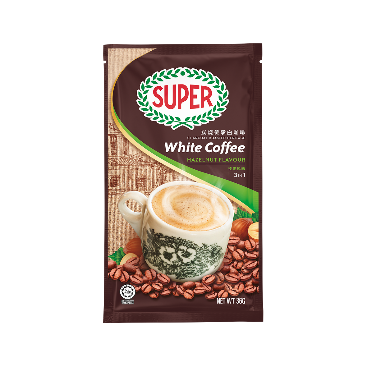 Super White Coffee Roasted Hazelnut 3in1 (15'sx33g) [3555]