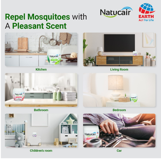 Natucair Air Fresh Mosquito Repellent Gel Pink Blossom 180g [3014]