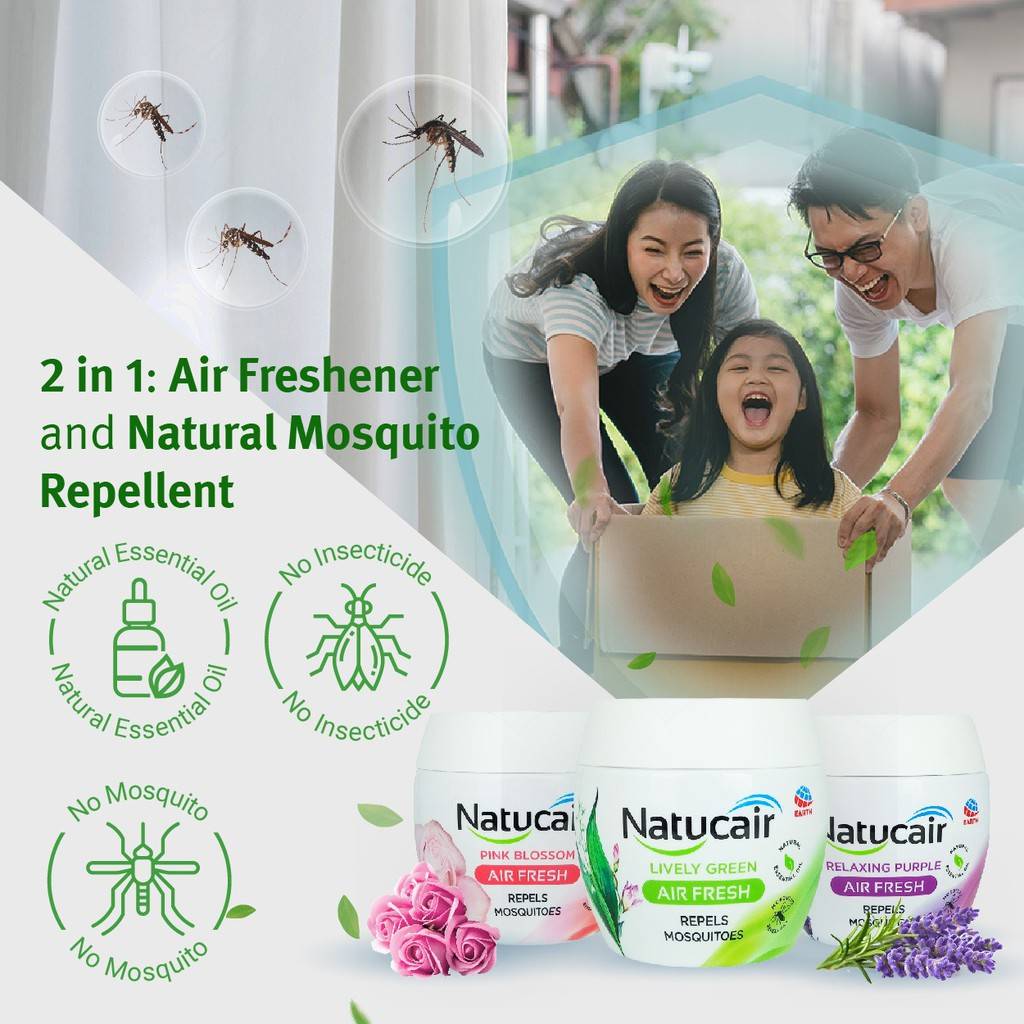 Natucair Air Fresh Mosquito Repellent Gel Pink Blossom 180g [3014]