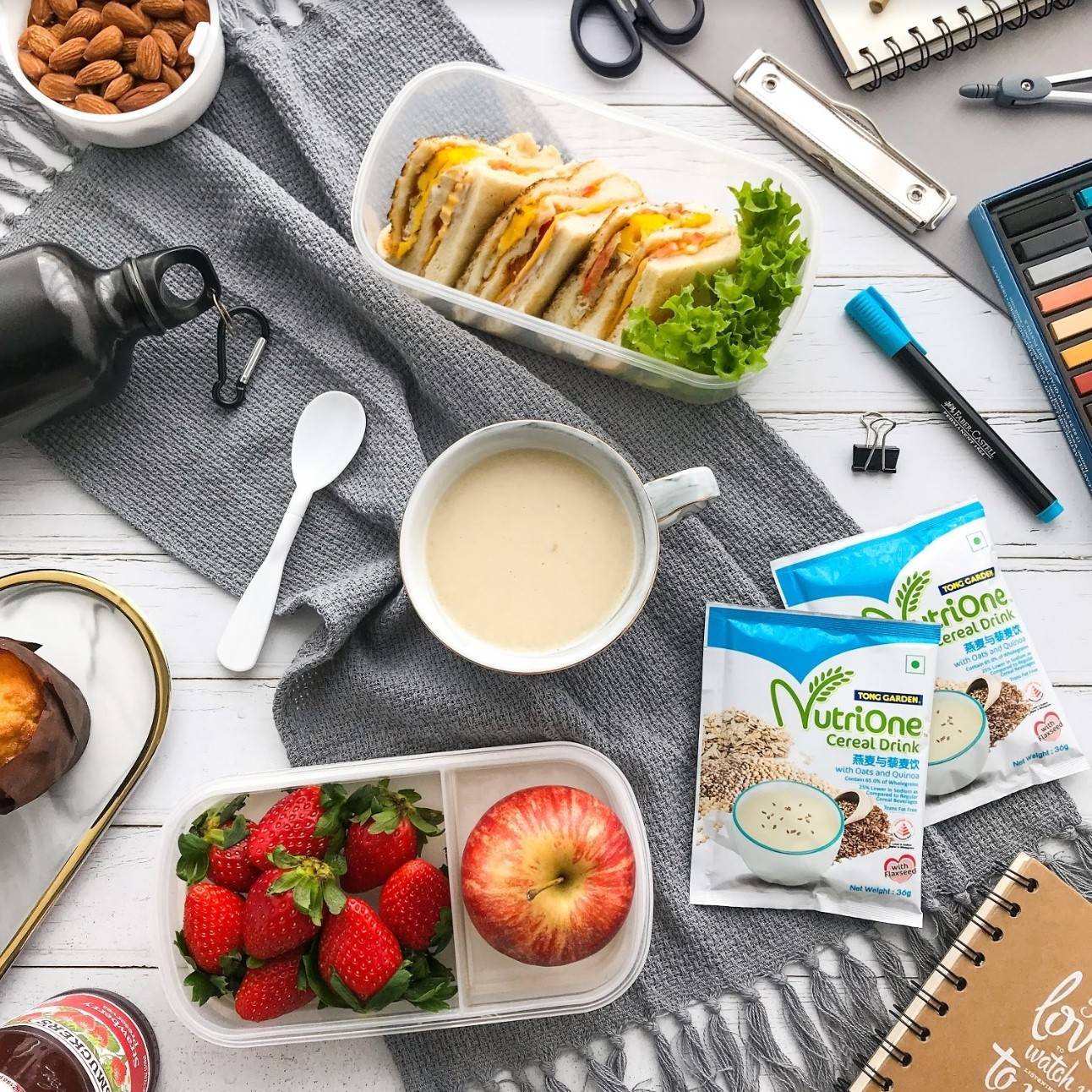 Tong Garden Nutrione Cereal Drink Oat & Quinoa 9x36g + FOC Crunchy