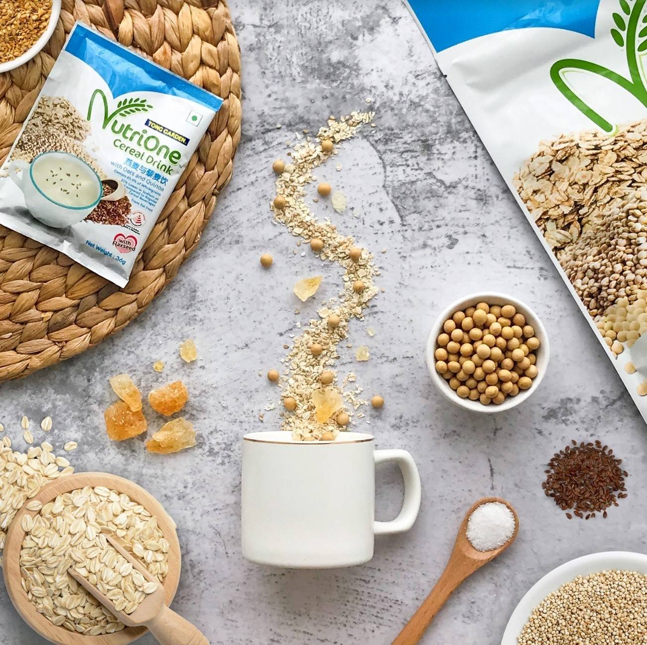 Tong Garden Nutrione Cereal Drink Oat & Quinoa 9x36g + FOC Crunchy