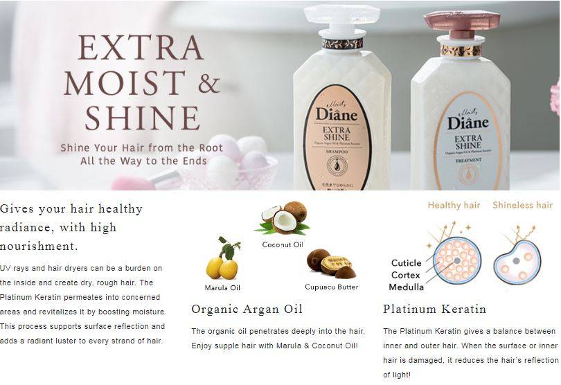 Moist Diane Perfect Beauty Extra Moist & Shine Shampoo & Treatment 50ml