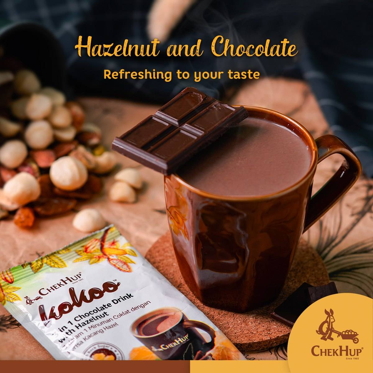 Chek Hup Kokoo Chocolate Drink with Hazelnut 12’sx40g