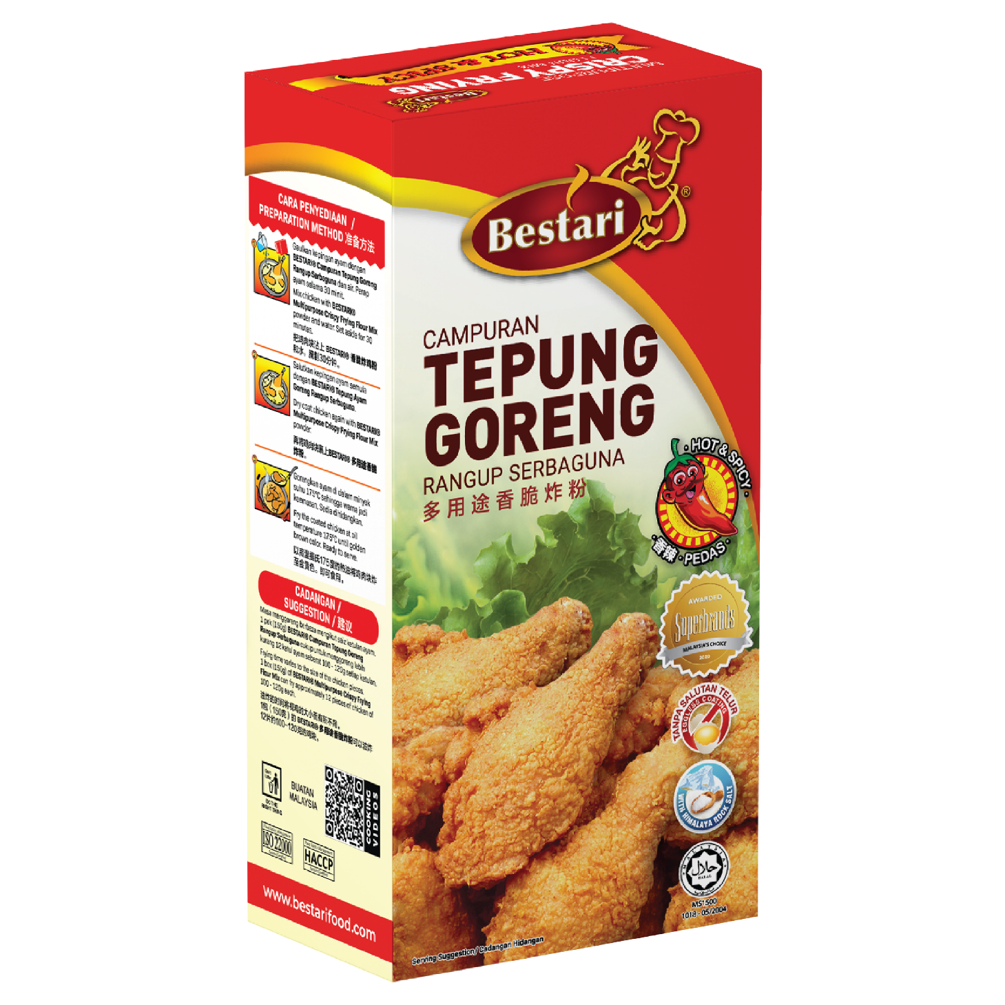 Bestari Fried Chicken Coating Hot & Spicy 150g [3224]